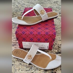 Tory Burch Natural Kira Thong Sandals